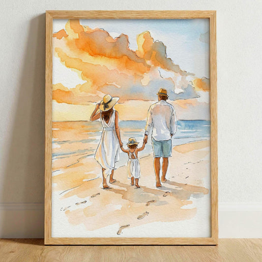 Personalized Watercolor Couple Portrait – Custom Art from Photo VIP